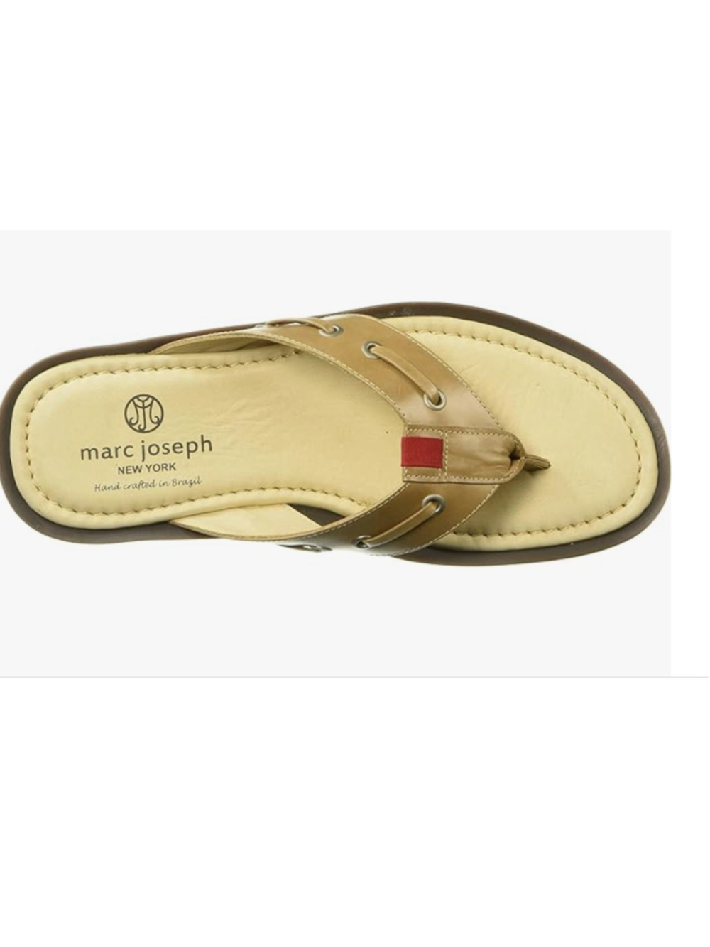 Marc Joseph Mens Rockaway Beach beige Flip Flops Size 11